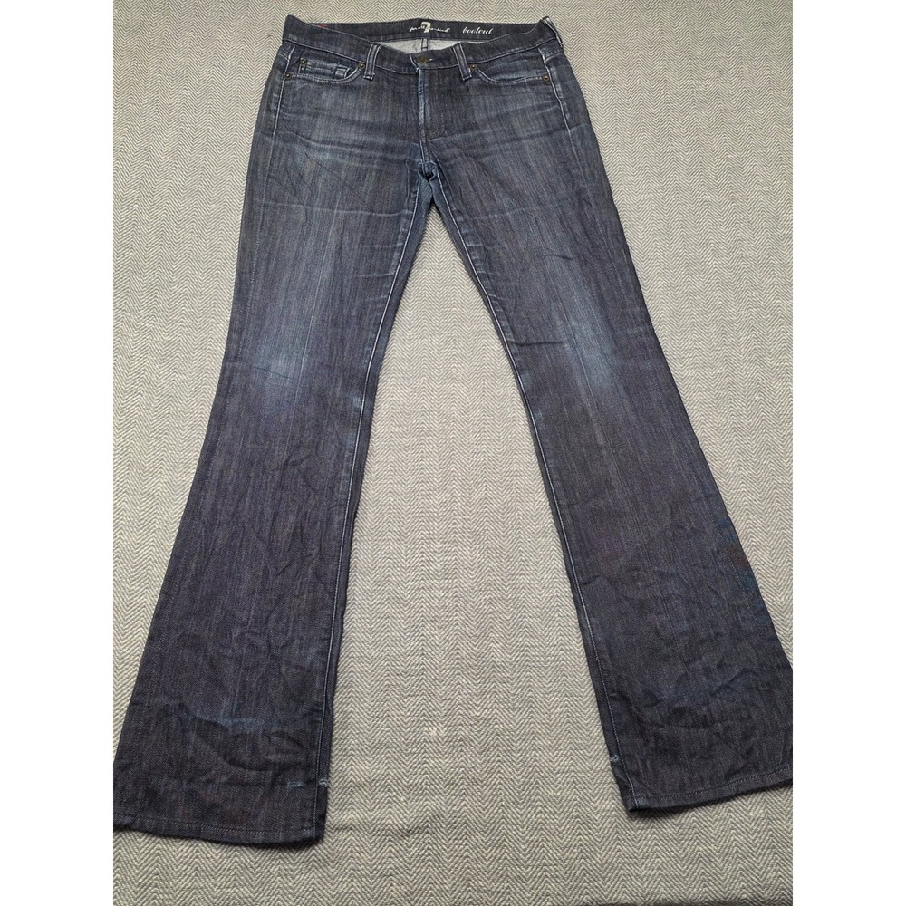 7 For All Mankind Bootcut Jeans Women 28 Dark Wash Stretch Denim Squiggle Pocket